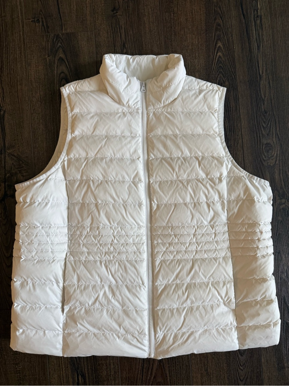 Lands' End Women's White Quilted Puffer Vest